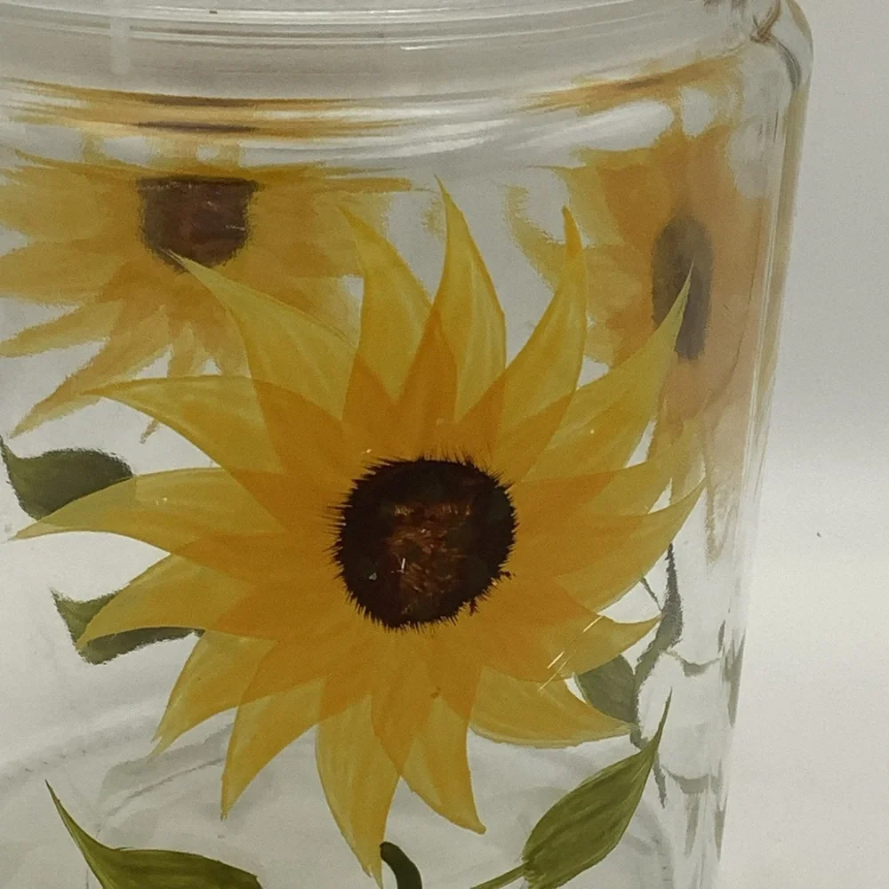 Sunflower Glass Canister with Lid